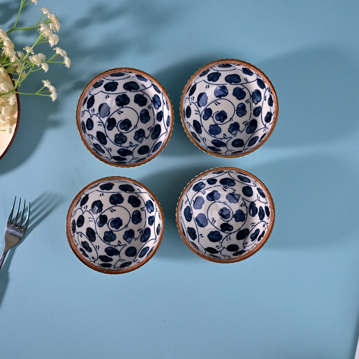 Hand-painted porcelain bowls for dining and serving

