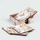 Premium wooden coasters with glossy handcrafted finish

