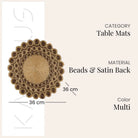 Elegant beaded placemat for dining table decor
