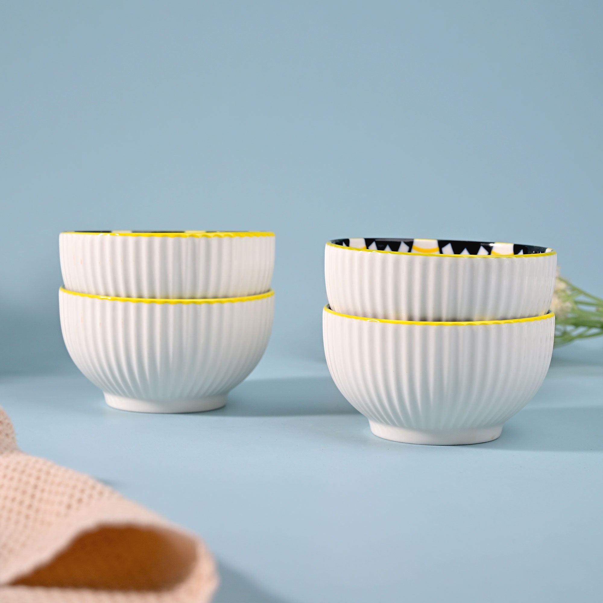 Beautiful porcelain bowls featuring intricate handpainted patterns

