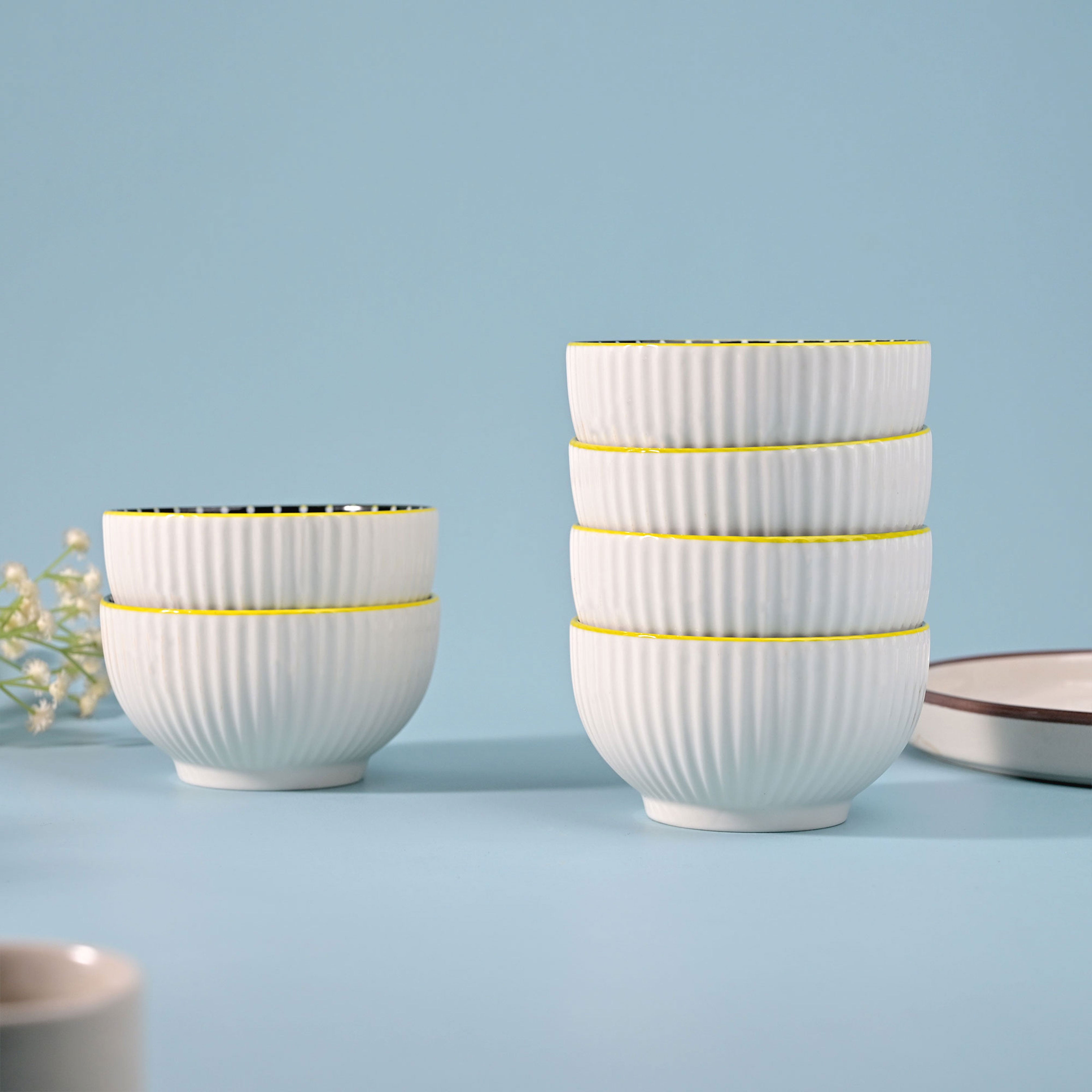 Premium porcelain bowls with handcrafted painted designs


