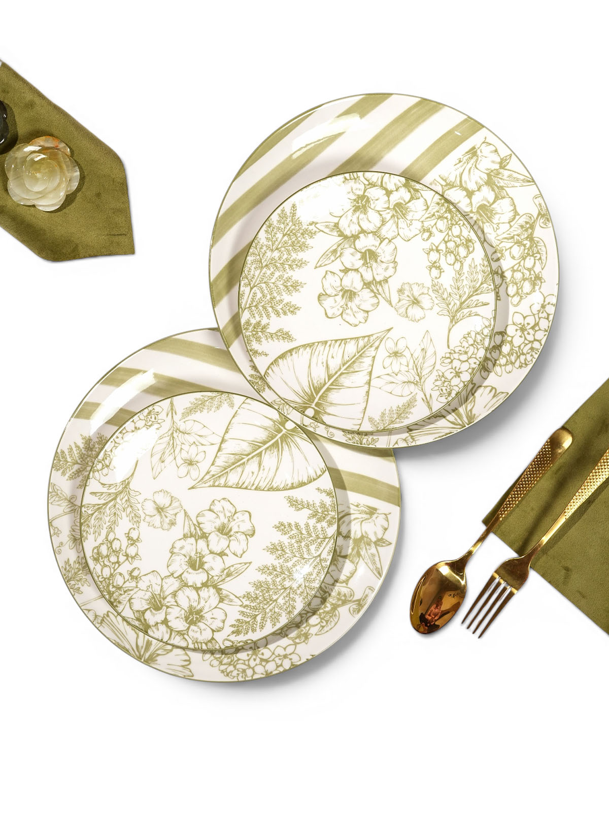 Hazel porcelain dinner and quarter plate set of 2

