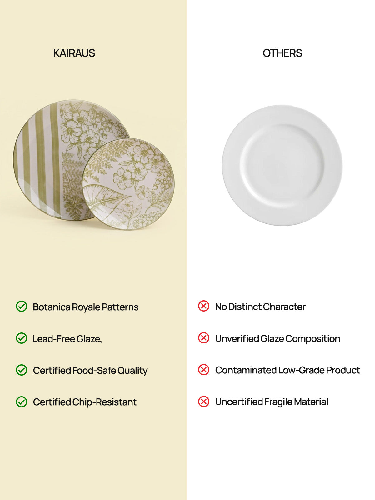 Hazel porcelain dinner plate and side plate set

