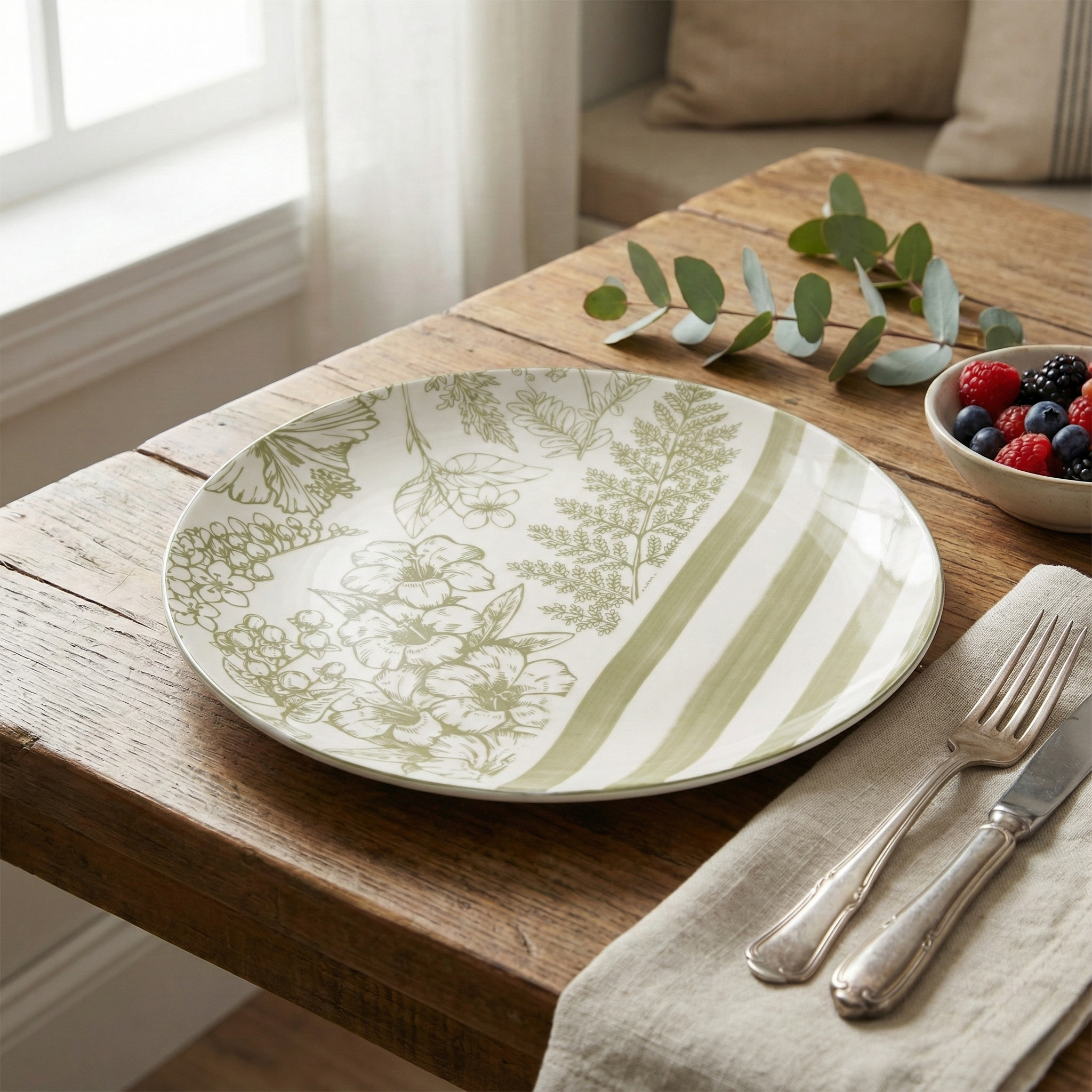 Hazel set of 2 porcelain dinner plates

