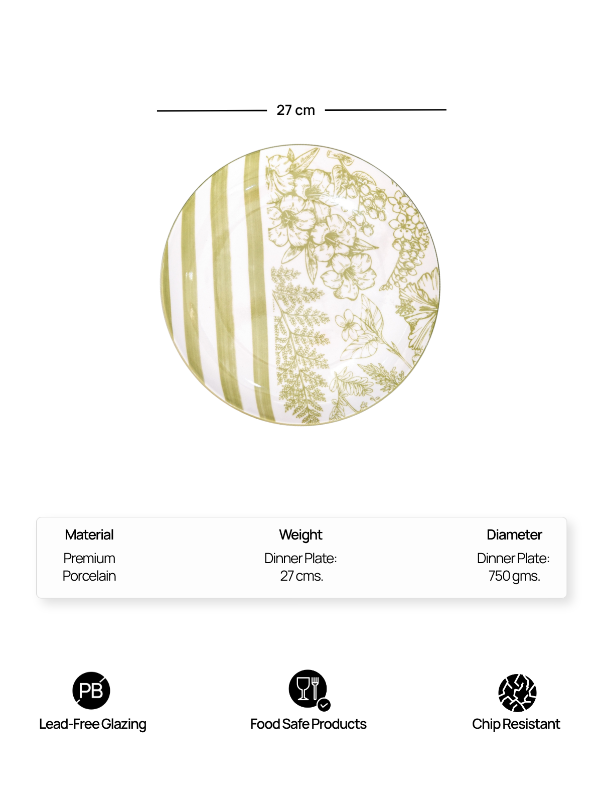 Hazel set of two porcelain dinner plates for everyday dining