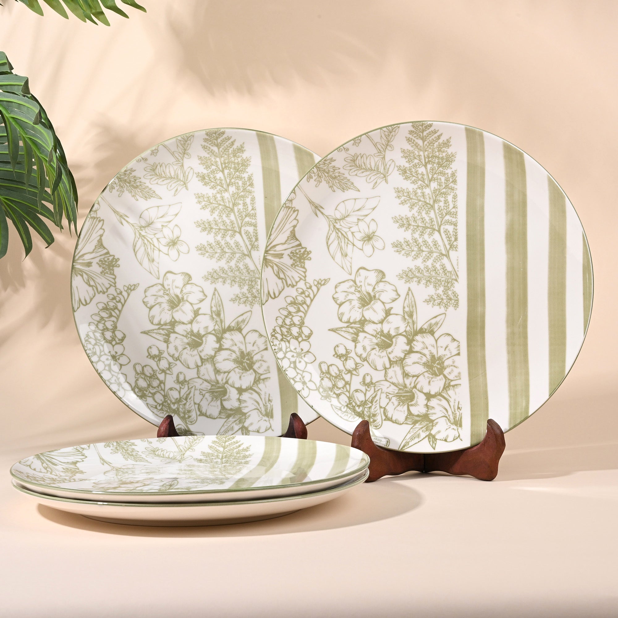 Hazel porcelain dinner plates set of 4