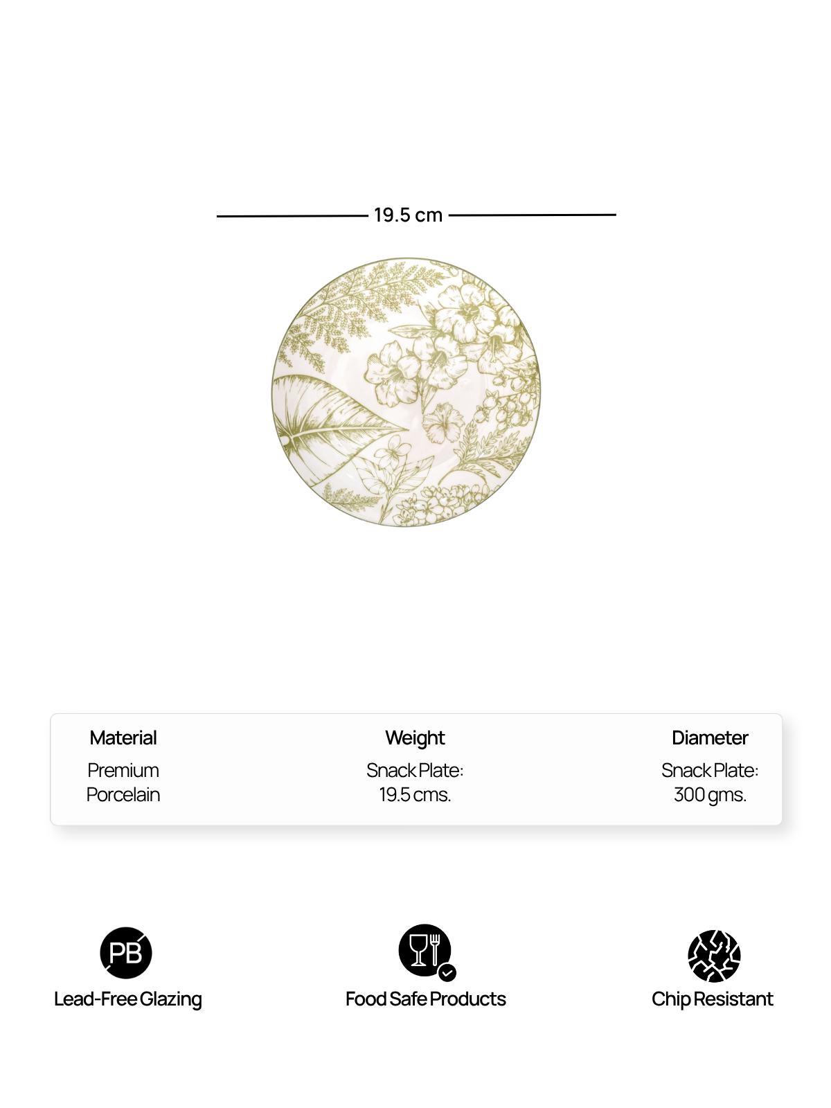 7.8-inch Hazel porcelain side plates for snacks and appetizers

