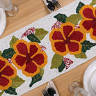Decorative hibiscus flower beaded table mat

