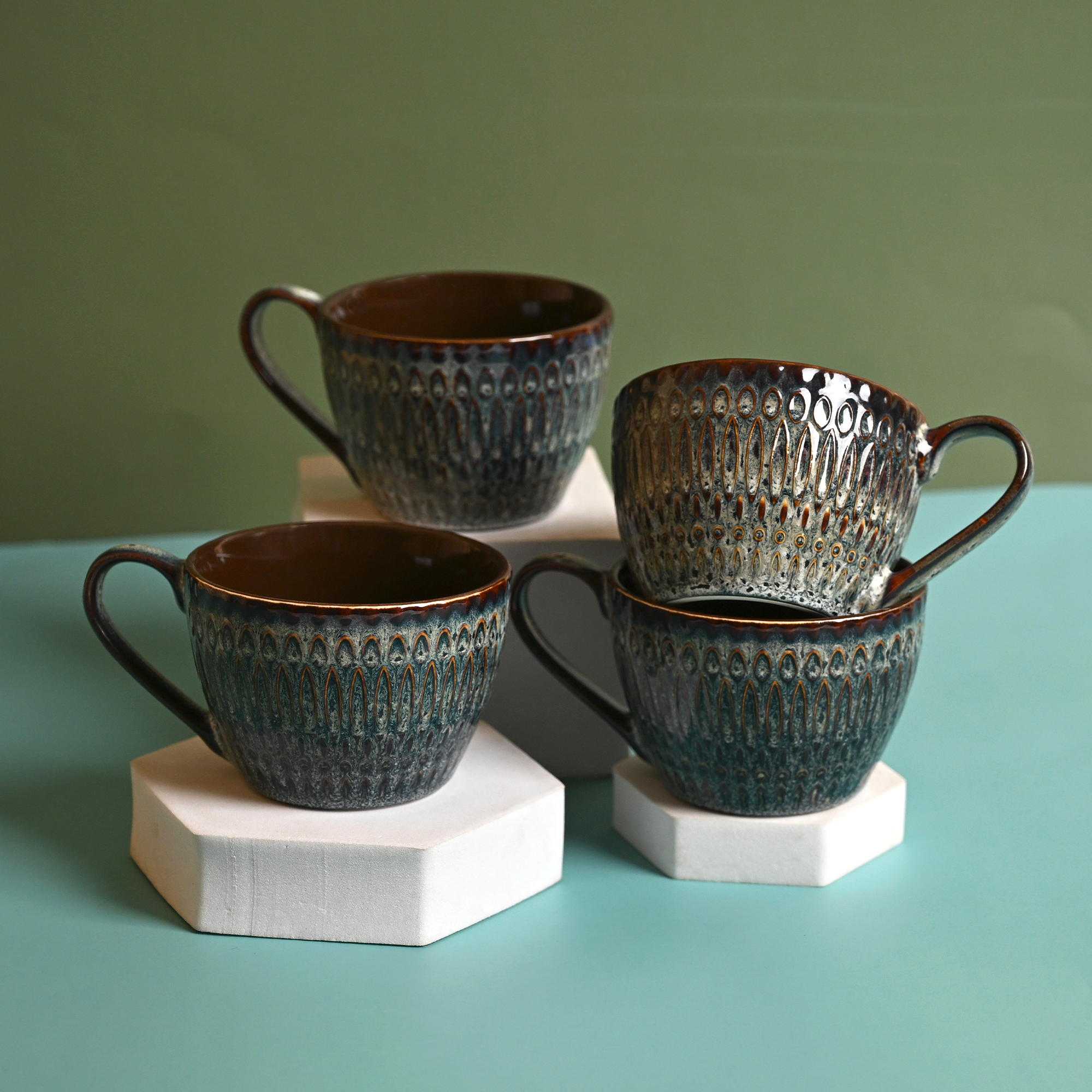 Set of 4 new bone china tea cups

