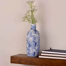 Decorative ceramic vase with beautiful blue and indigo motifs

