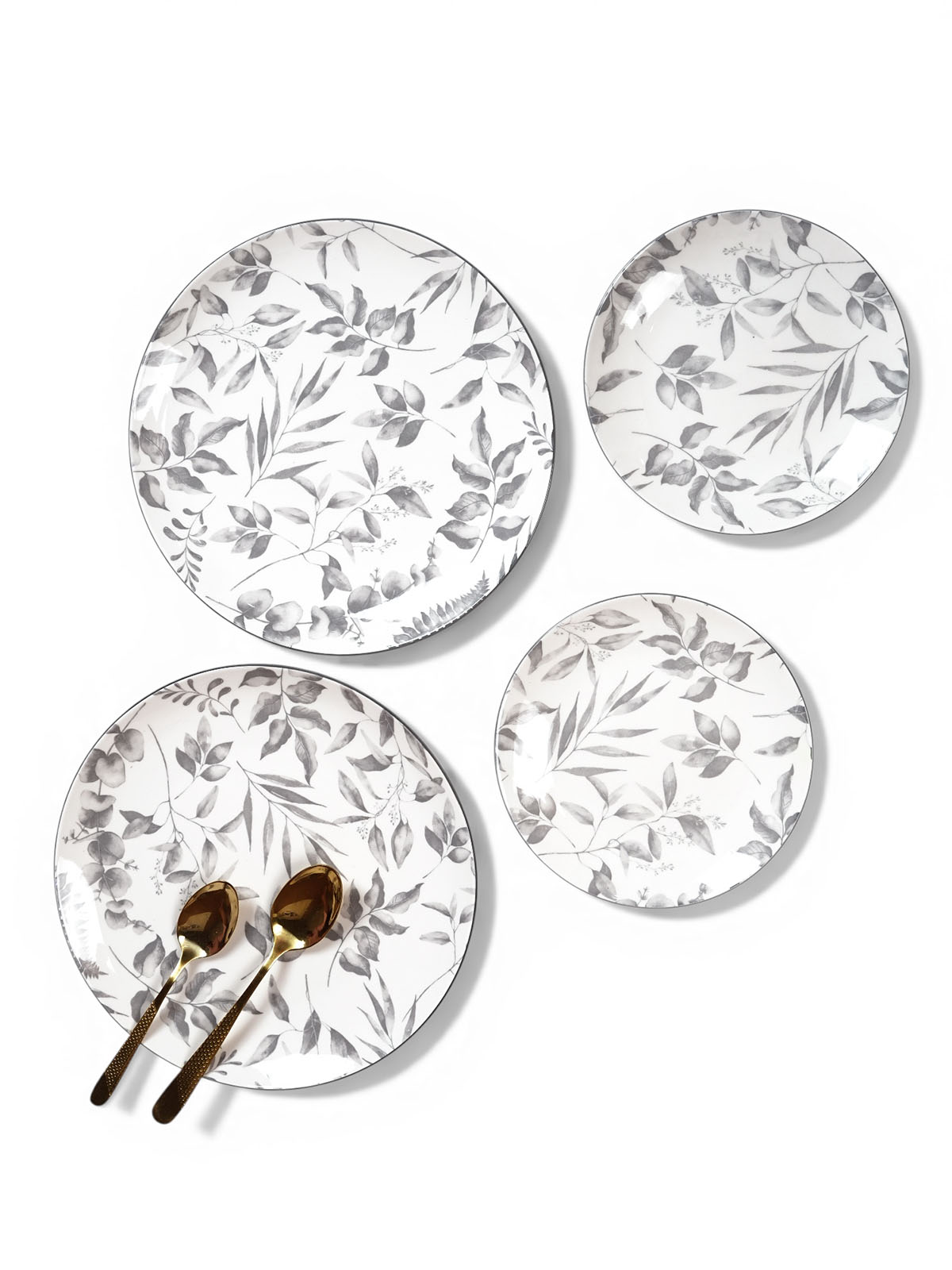 Ivory porcelain dinner and quarter plate set of 2

