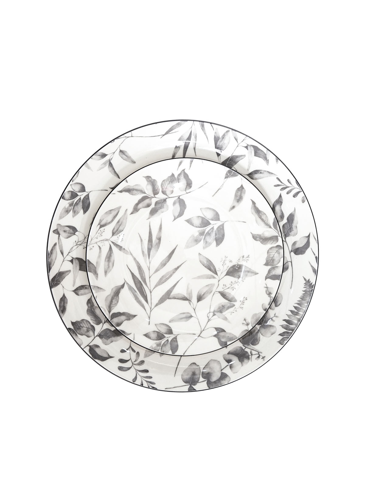 Ivory porcelain dinner plate and quarter plate set of 2

