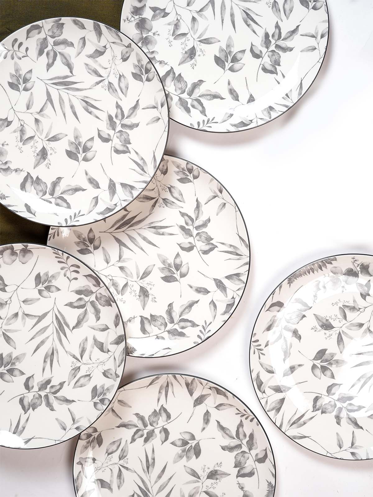 Ivory porcelain dinner plates set of 6, 10.8 inches

