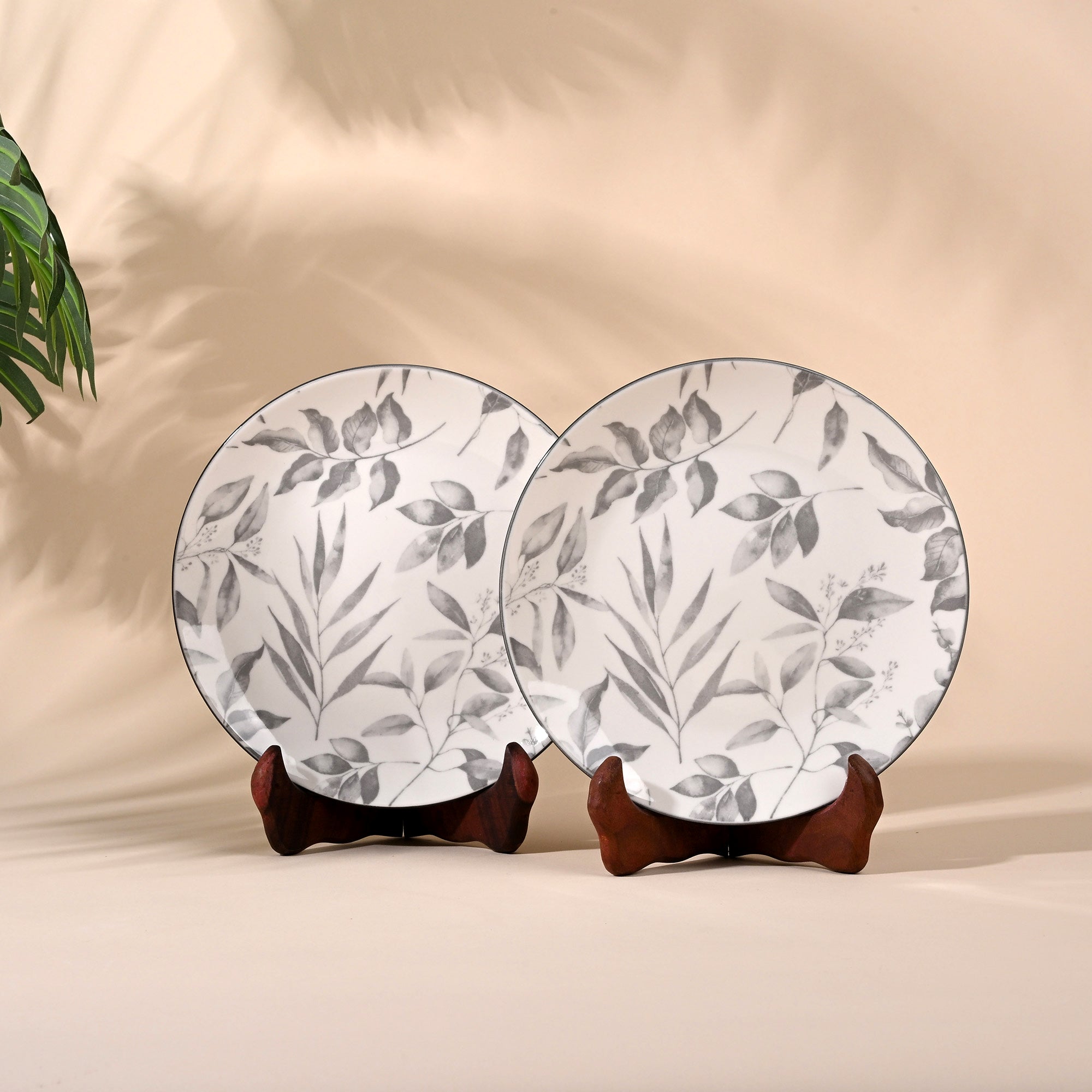 Ivory porcelain quarter plates set of 2