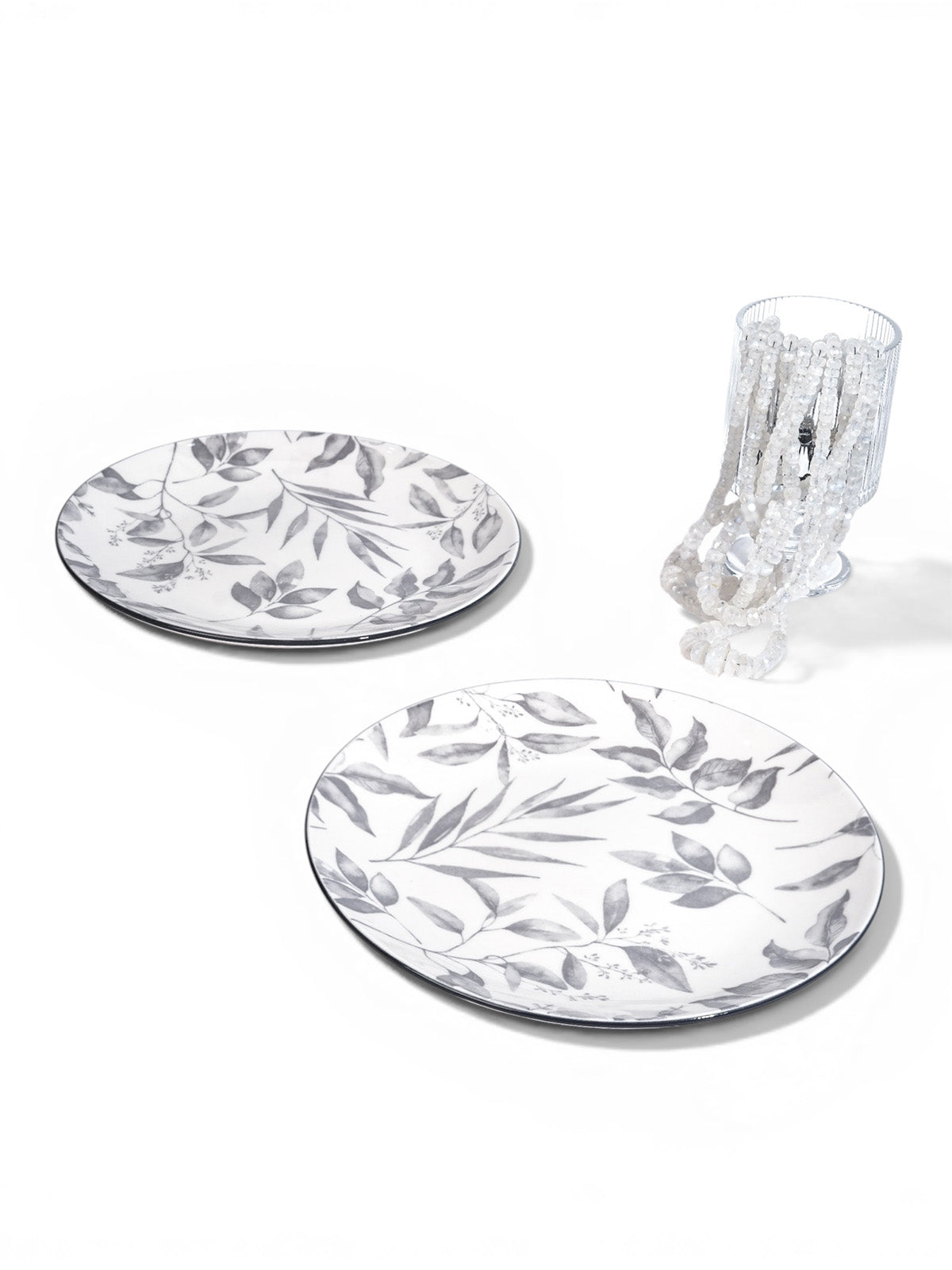 Ivory porcelain quarter plates set of 2 in 7.8-inch size

