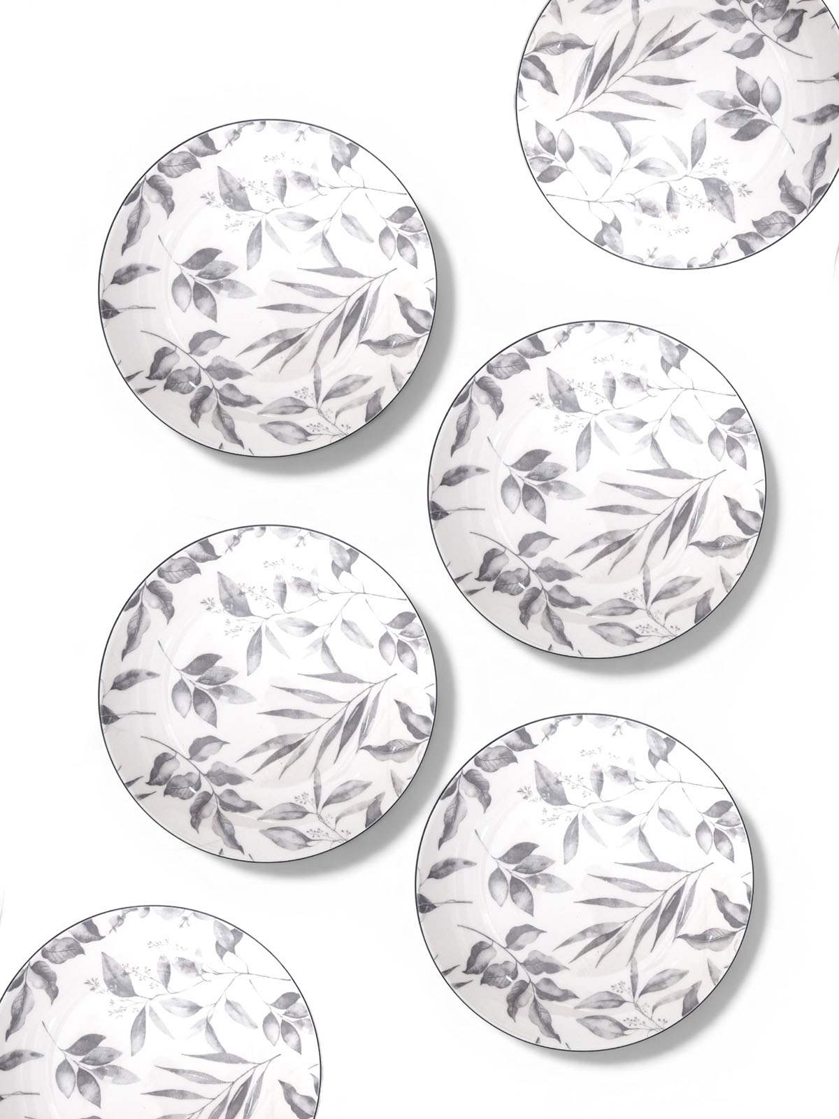 Ivory porcelain quarter plates set of 6 in 7.8-inch size

