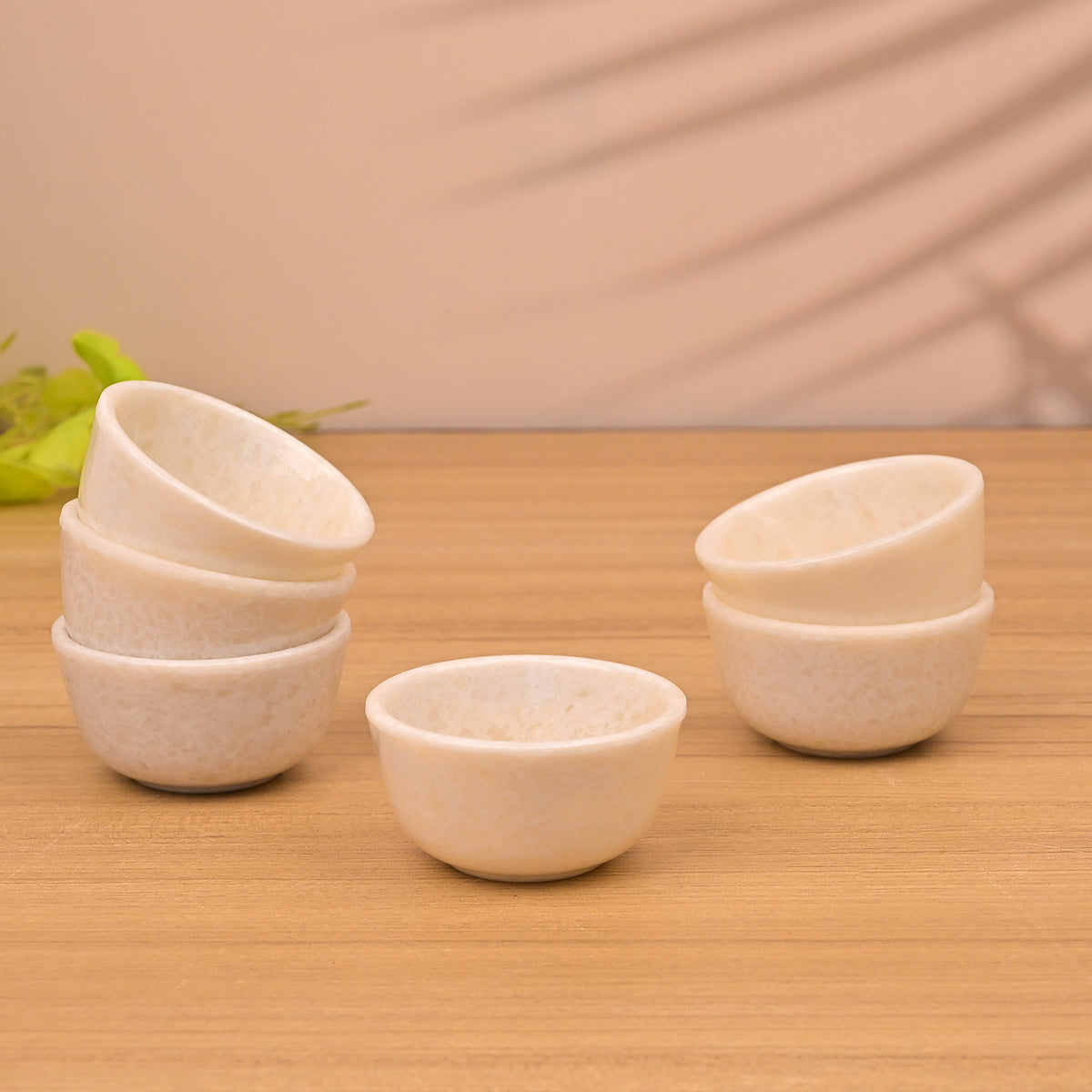 Elegant ivory white mini dip bowls for serving

