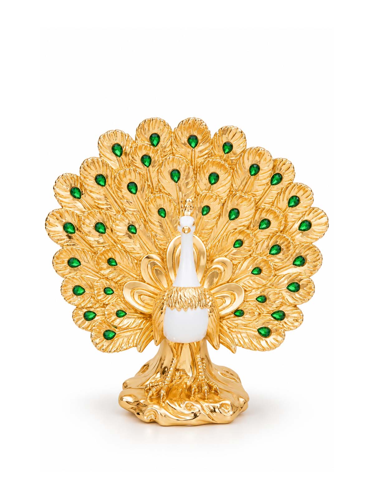 Jadecrest Royal Peacock Showpiece front view

