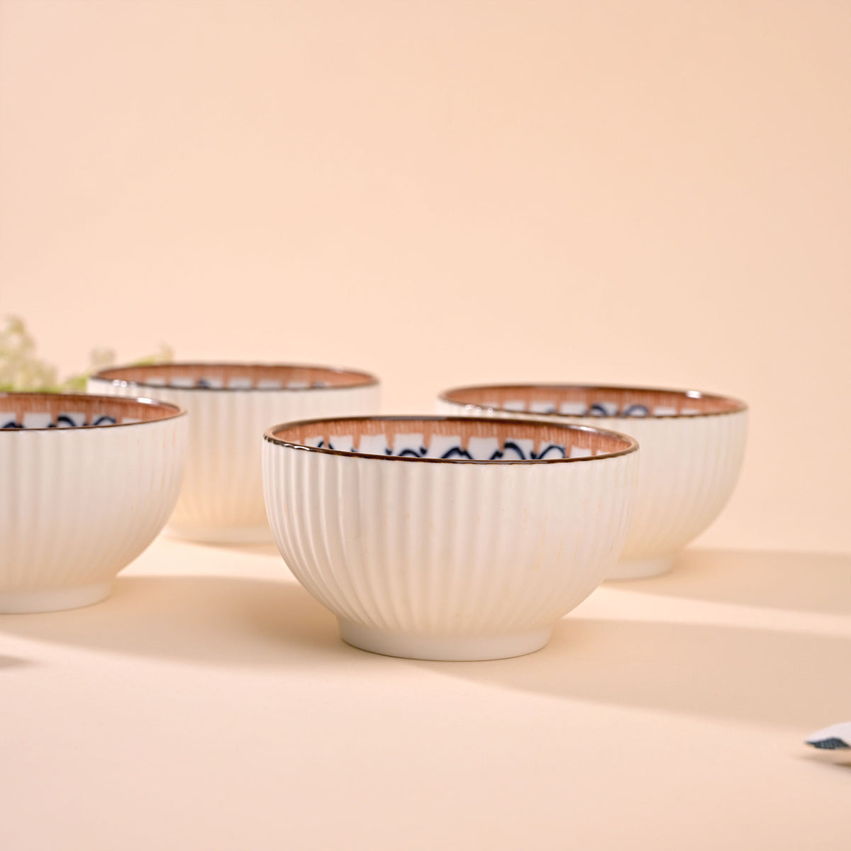 Jasmine floral pattern porcelain bowls set

