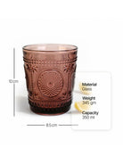 Four Juni drinking glasses with a textured design


