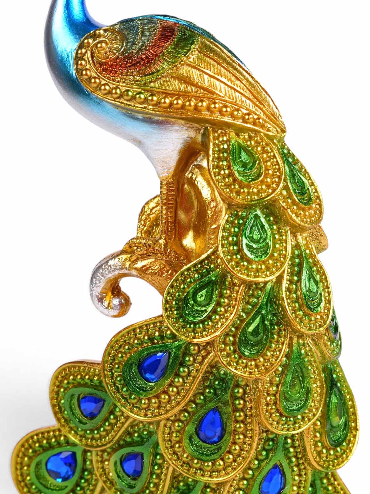 Decorative Kalapi Emerald Peacock Figurine for home interiors

