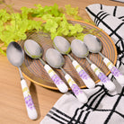 Lavender ceramic-handled spoons set of 6

