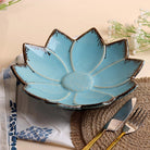 Light blue flower ceramic platter

