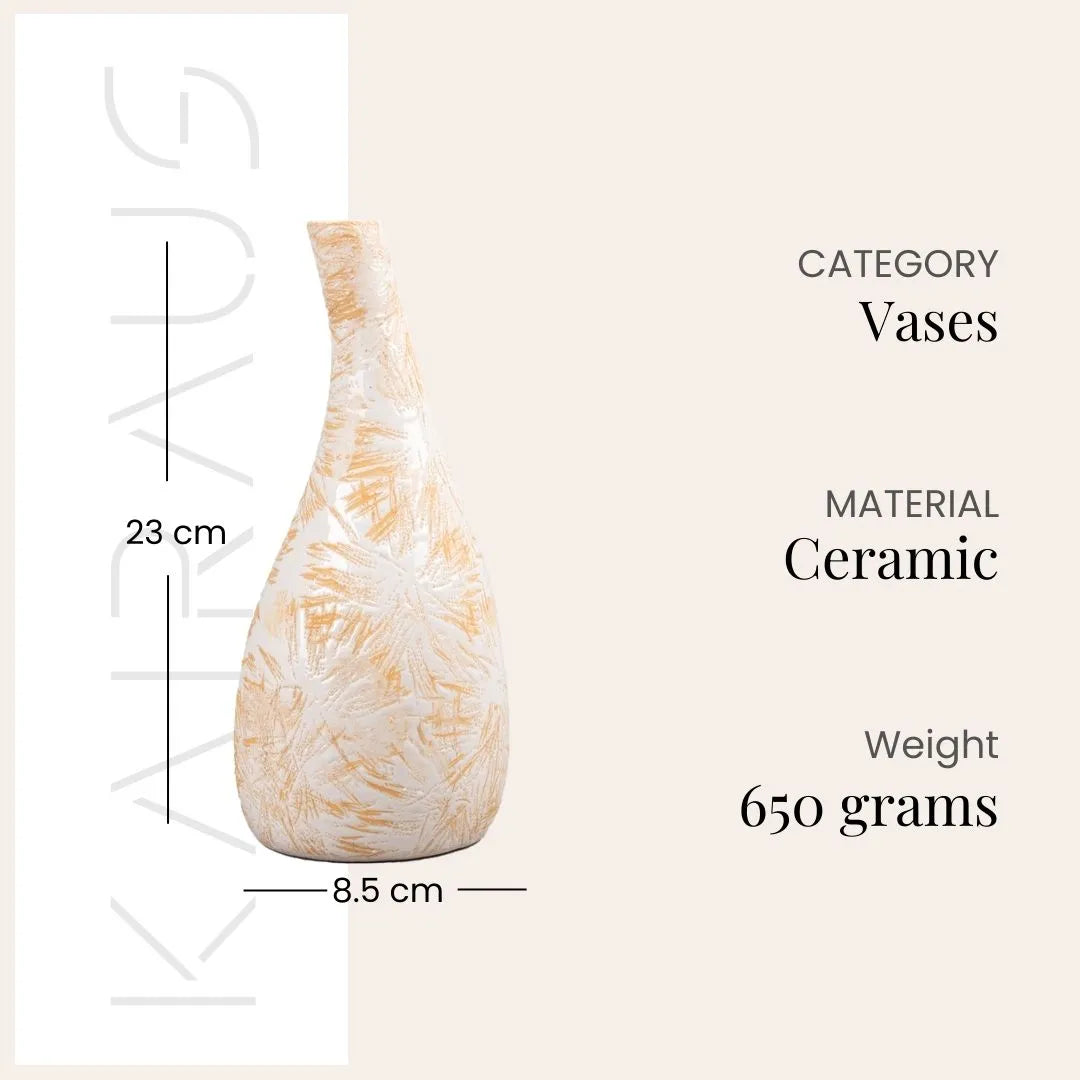 Elegant light tan vase for home and table decor


