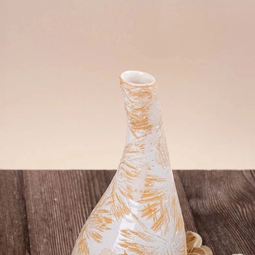 Medium-sized tan flower vase for stylish interiors

