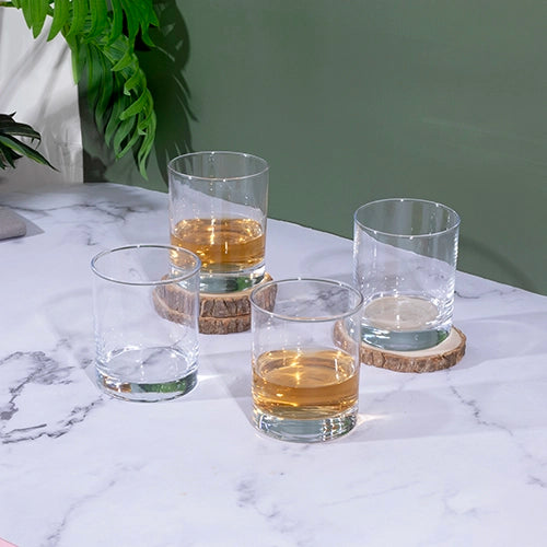 Stylish four-piece beverage glass set

