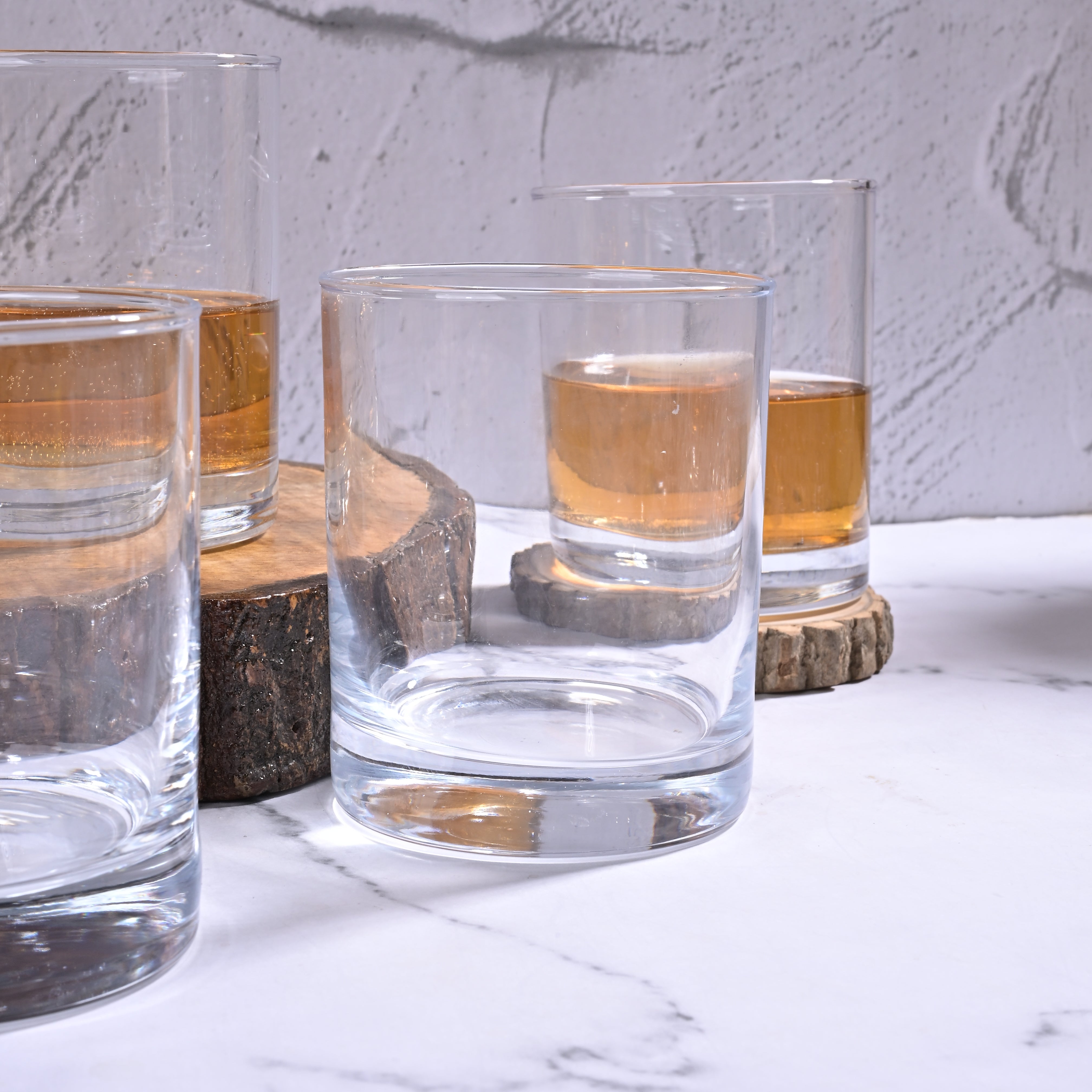 Modern glass set for beverages and dining

