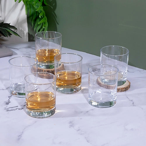 Modern six-glass set for beverages

