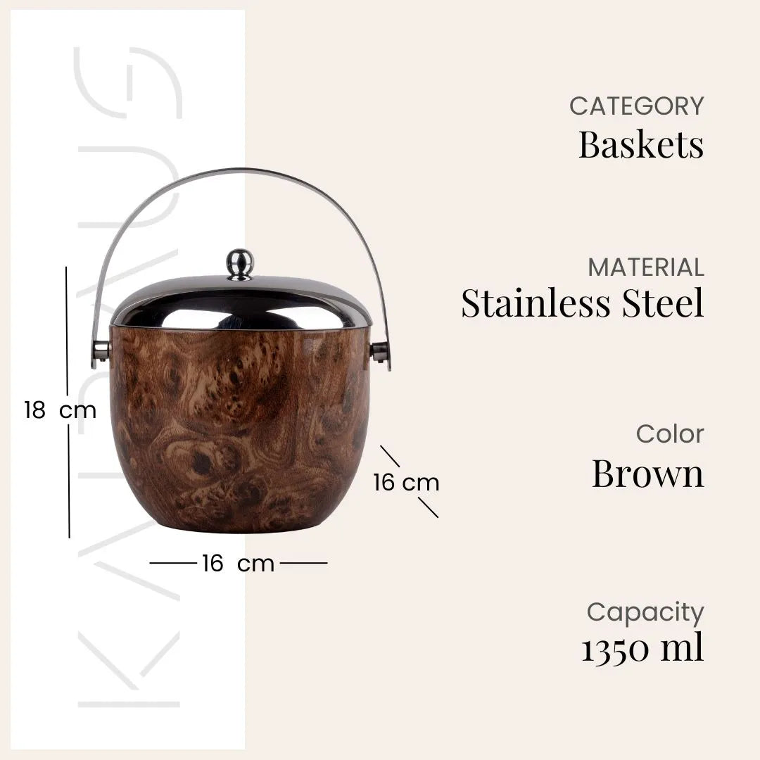 Stylish Stainless Steel Ice Bucket with Contemporary Design