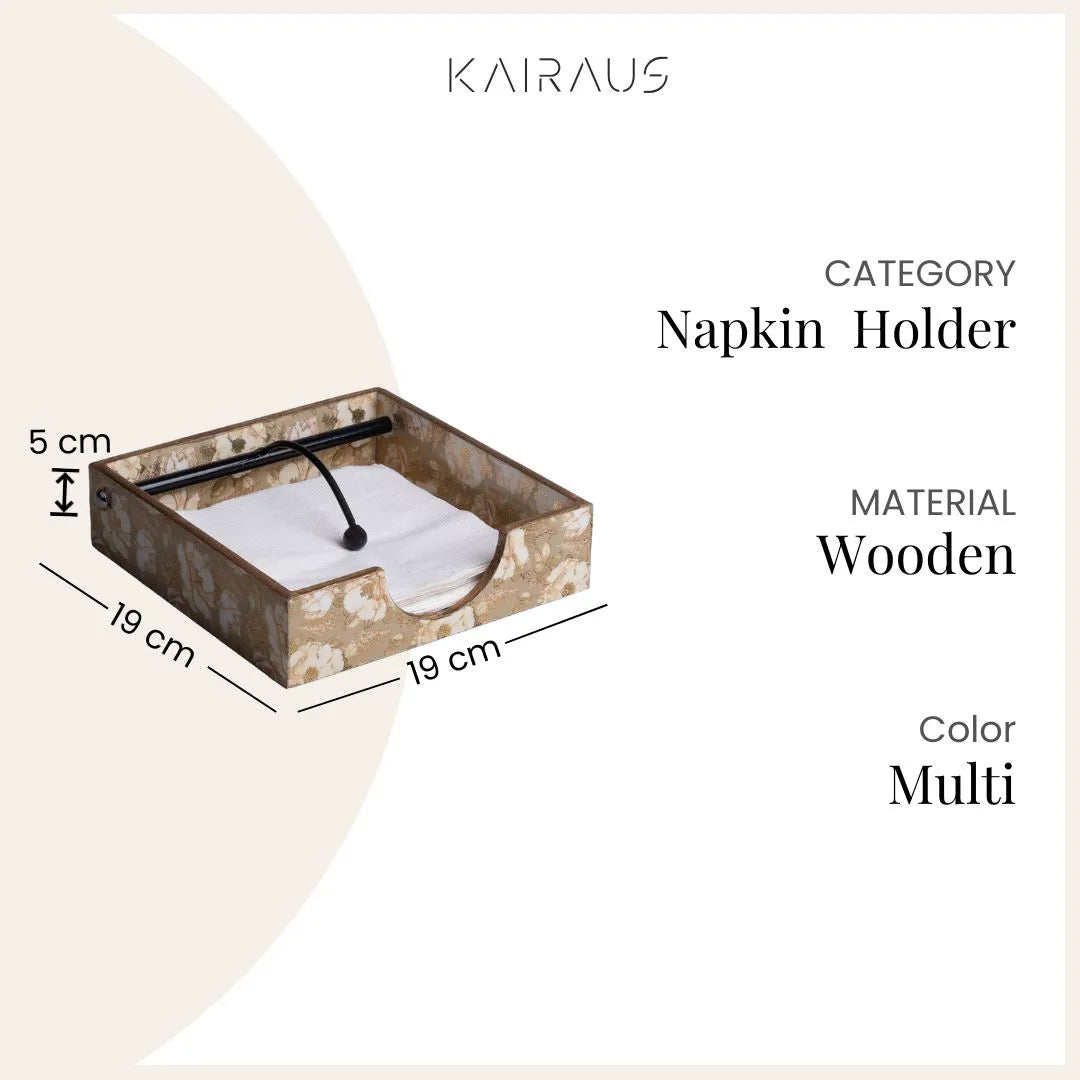 Luxury wooden tissue box cover for dining table
