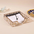 Glossy wood tissue dispenser for modern interiors
