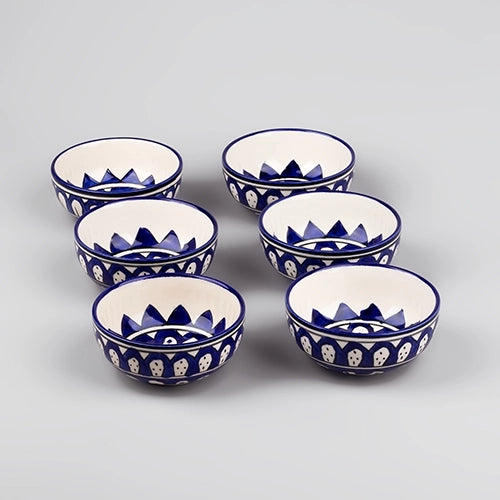 Set of six luxe handcrafted ceramic bowls

