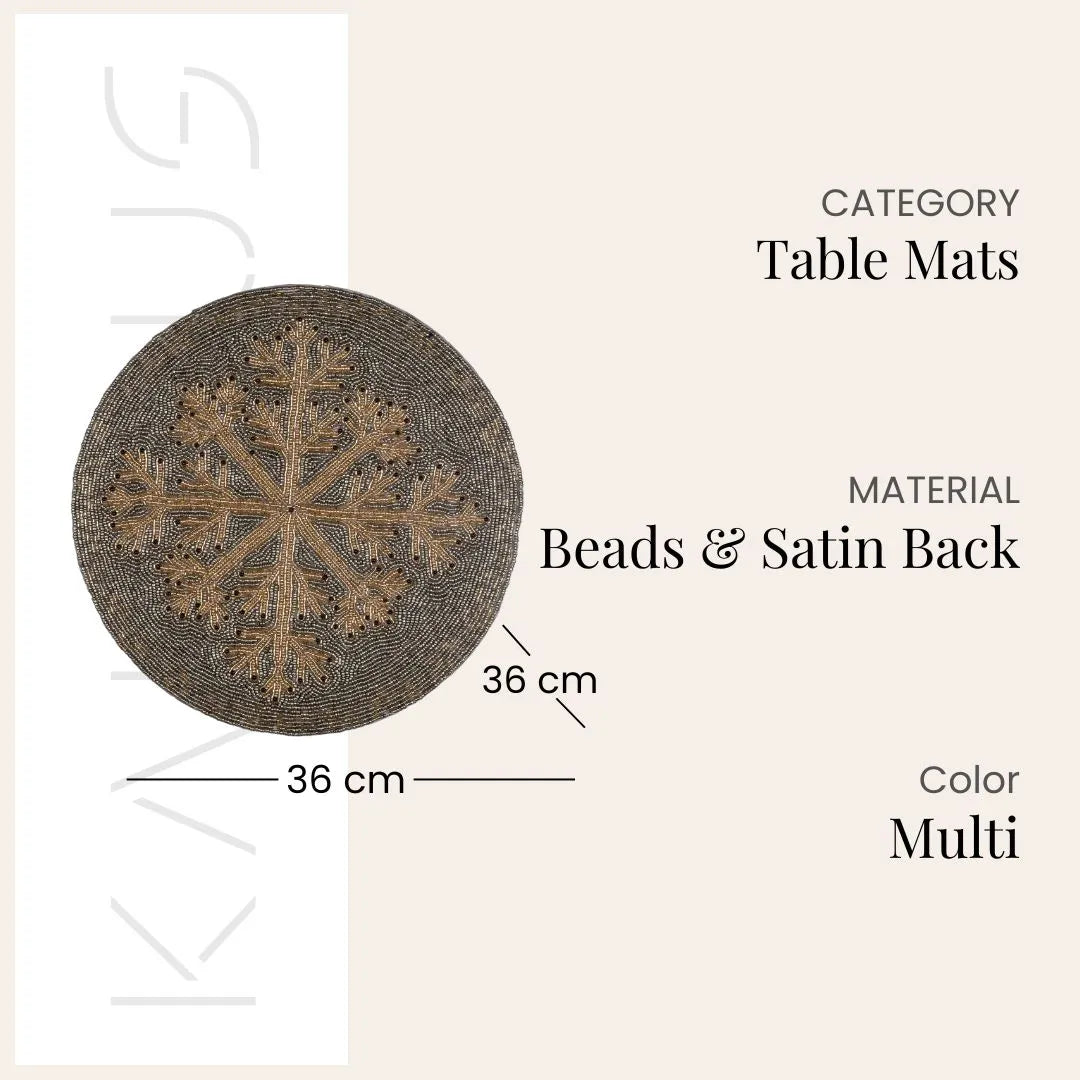 Luxury round beaded table mat for sophisticated dining
