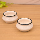 Luxe white and black trim mini dip bowl set of 2

