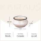 Two-piece white and black dip bowl set

