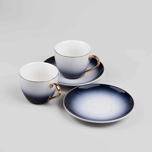 Luxury Blue Porcelain Tea Cups with Sophisticated Design

