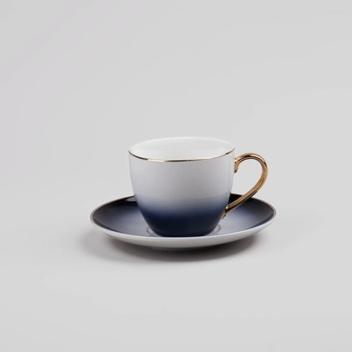 Luxury Blue Porcelain Tea Cup Set Styled for Elegant Tea Serving