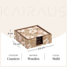 Six-piece handcrafted wooden coaster set for dining table

