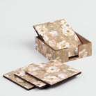 Decorative wooden coasters for cups, mugs, and glasses

