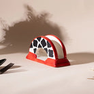 Luxury black and red ceramic tissue holder
