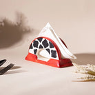 Premium ceramic tissue holder with black and red design
