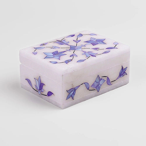 Premium blue marble jewelry box for precious accessories

