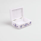 Elegant blue marble jewelry storage box for home decor

