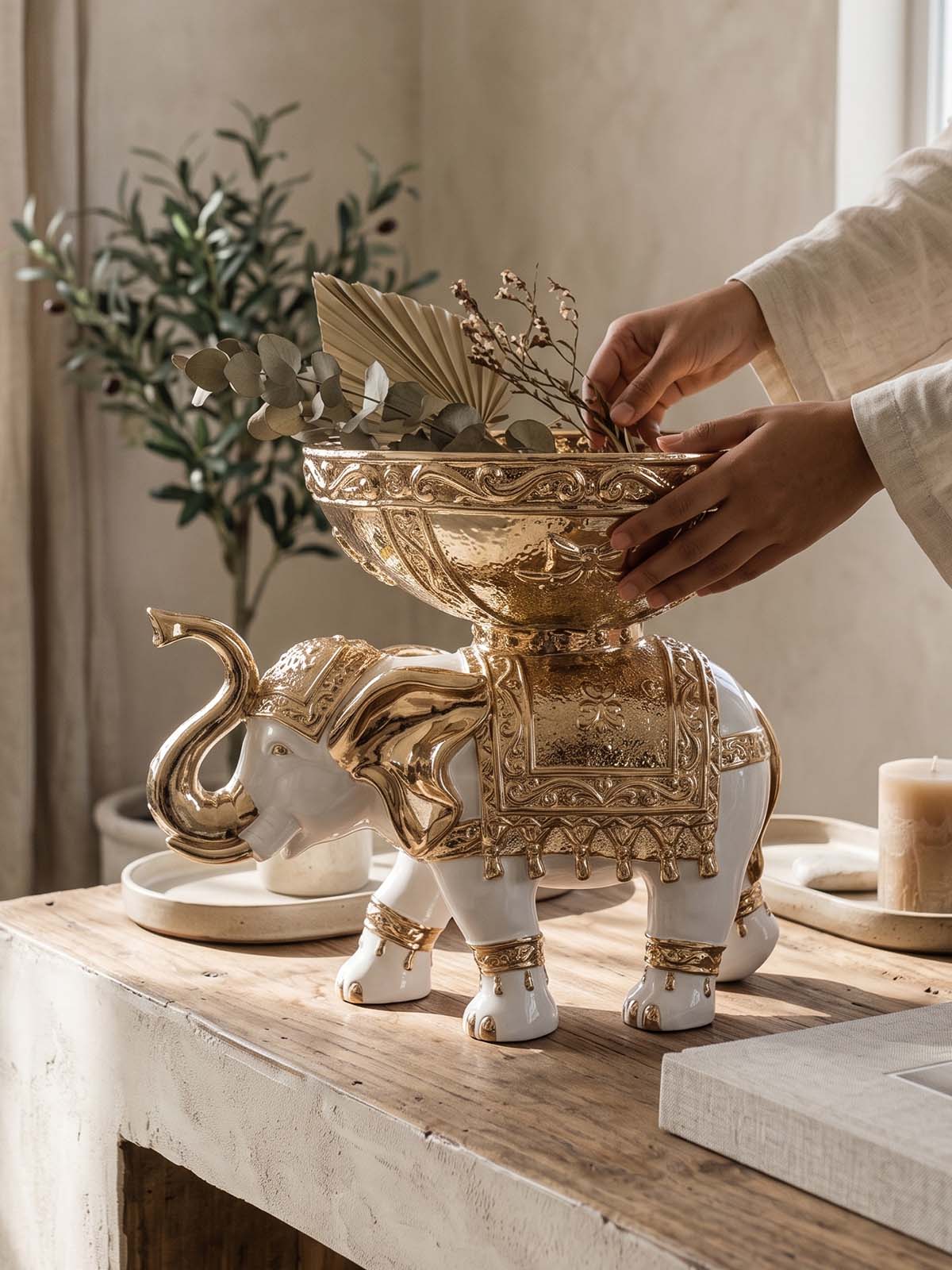 Luxury Majestique Royal Elephant Showpiece for home décor

