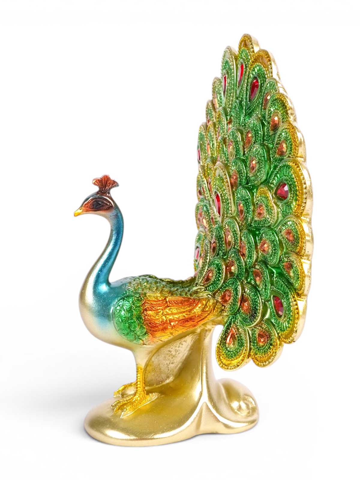 Close-up of the Malhara Rare Peacock Figurine details

