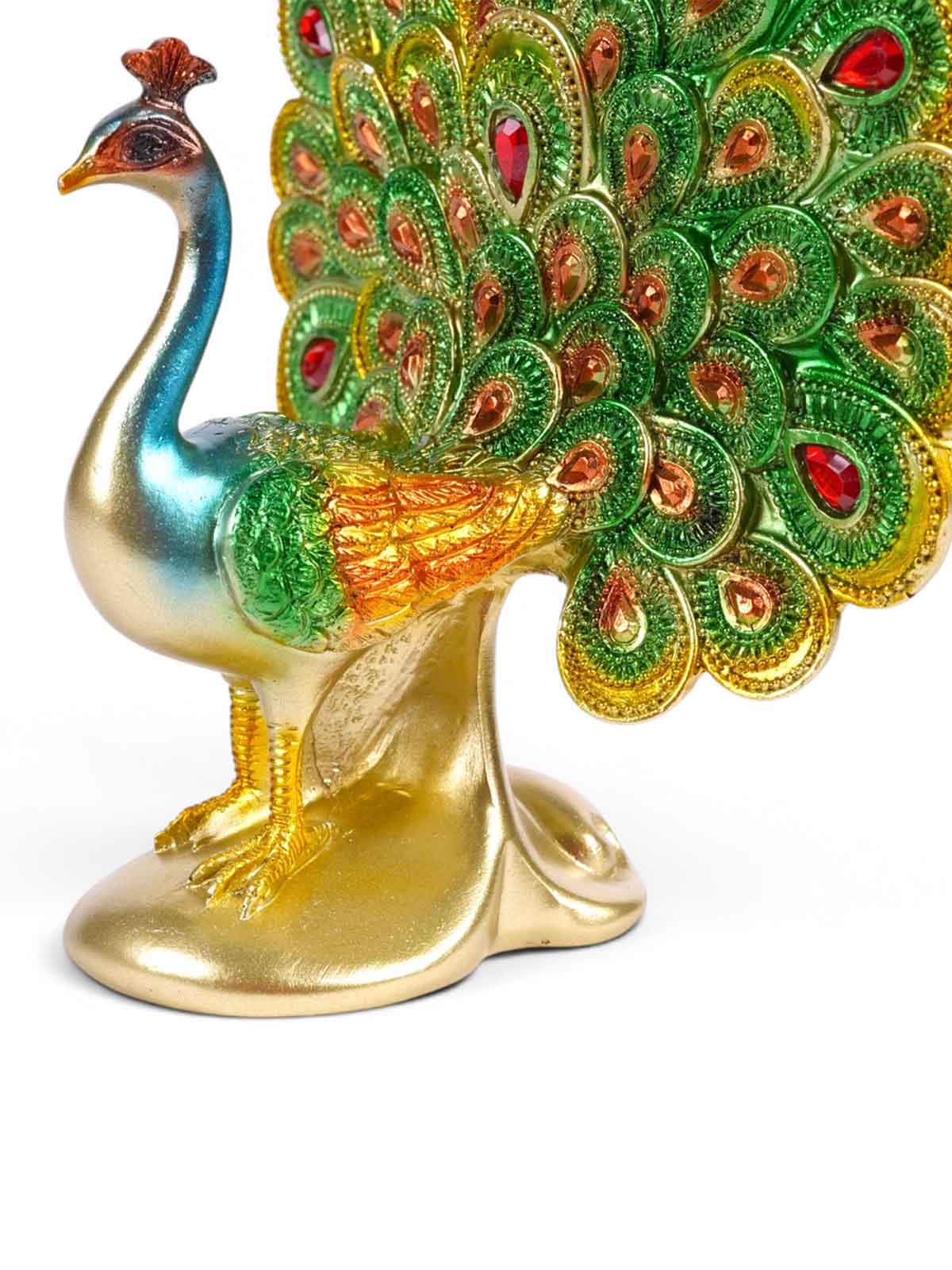 Malhara Rare Peacock Figurine showcased in a stylish setting

